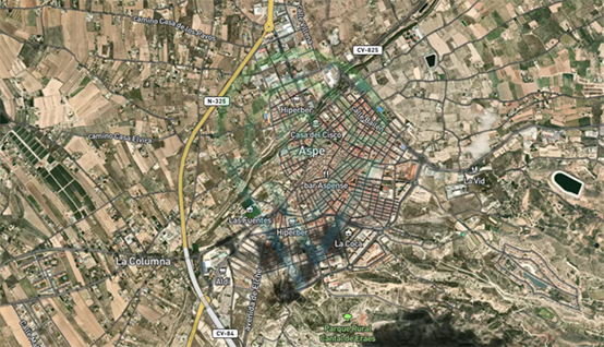 Foto satelital de Aspe