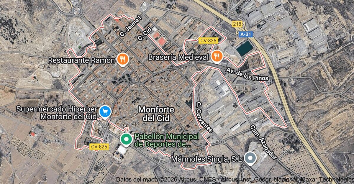 Foto satelital de Monforte del Cid