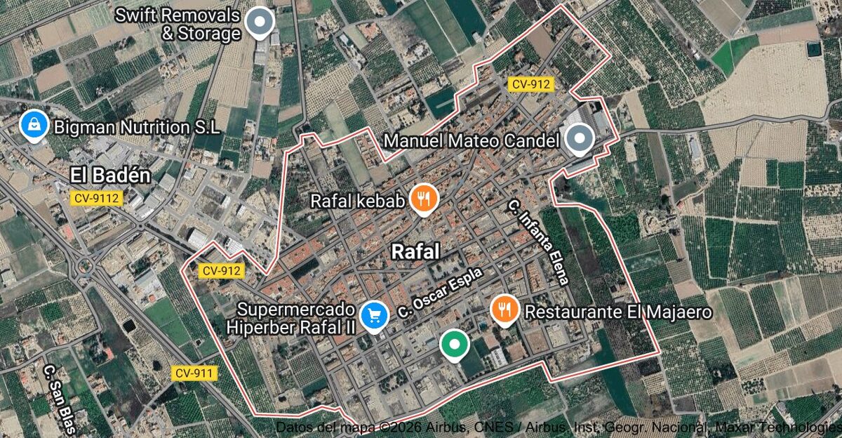 Foto satelital de Rafal