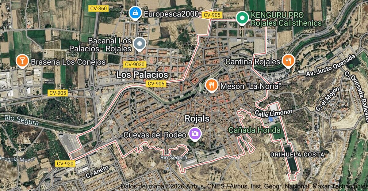 Foto satelital de Rojales