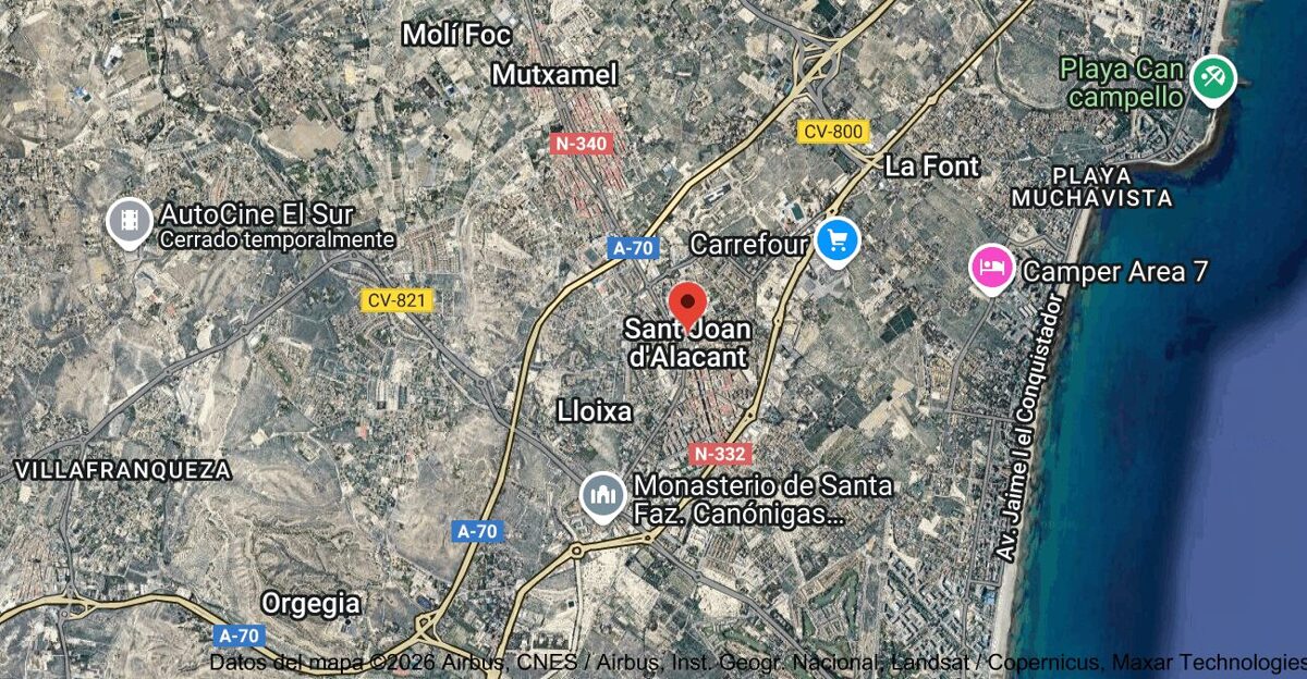 Foto satelital de San Juan de Alicante